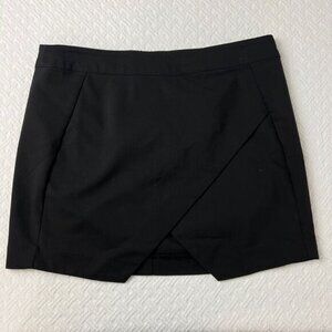 Vero Moda Women's Size 34 Black Alma Mini Short Skirt Zipper Wrap Asymmetrical